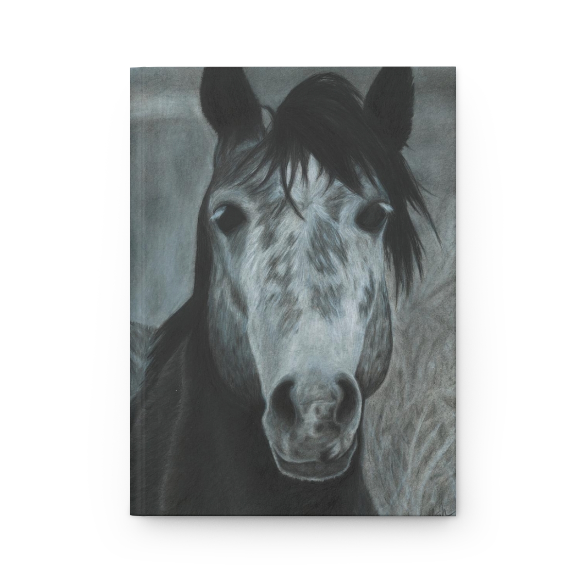 Charcoal Horse Drawing Cover Design, Unique Journal with Artwork Cover, Hardcover Matte - Image 2