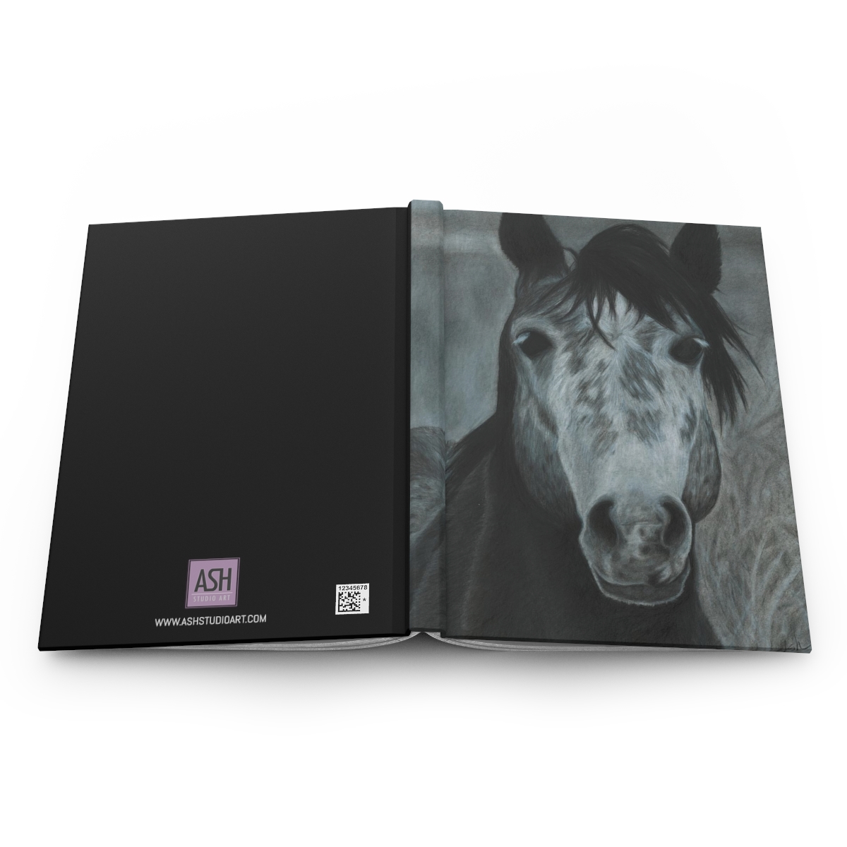 Charcoal Horse Drawing Cover Design, Unique Journal with Artwork Cover, Hardcover Matte - Image 6