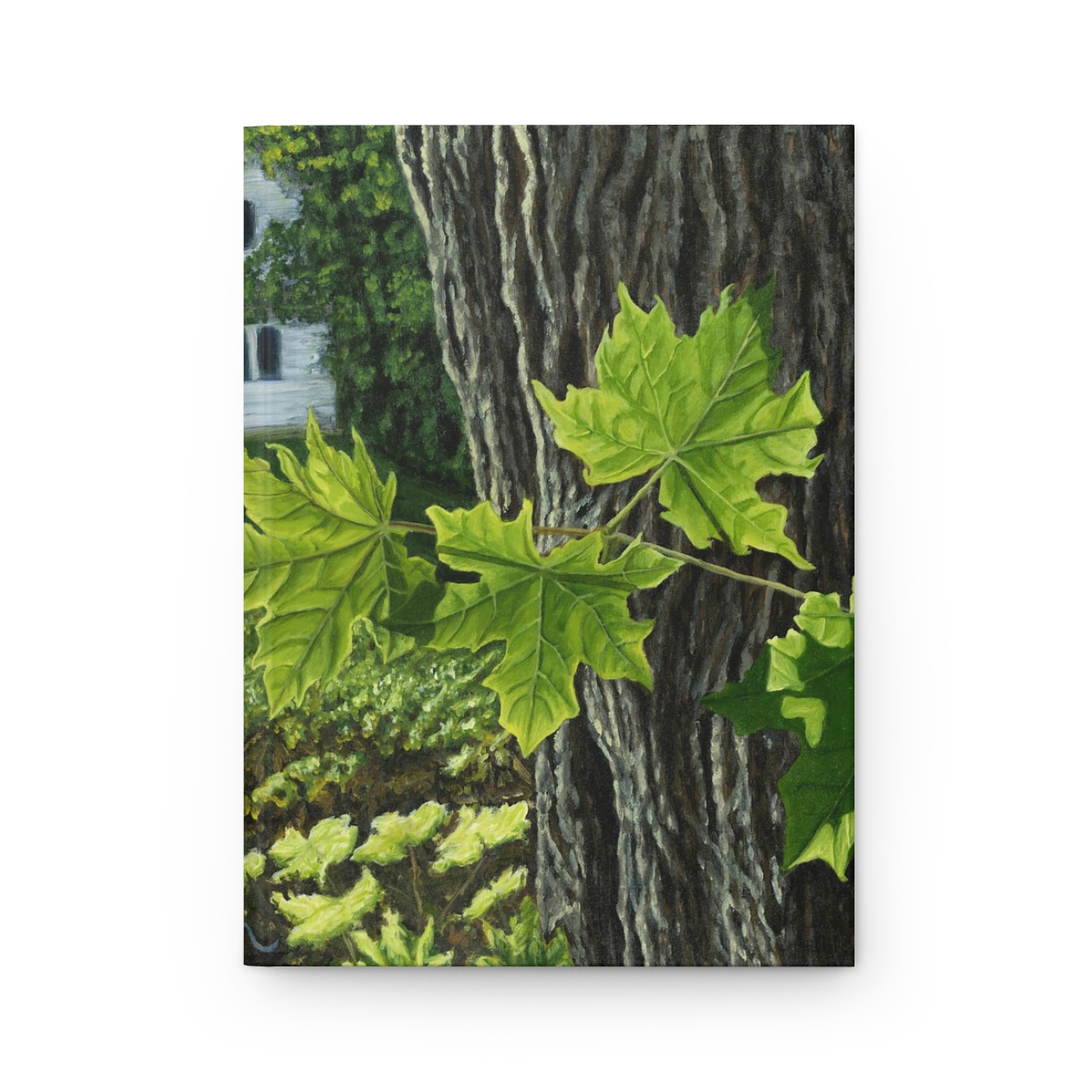 Nature Leaves Oil Painting Cover Design, Unique Journal with Artwork, Hardcover Matte - Image 2