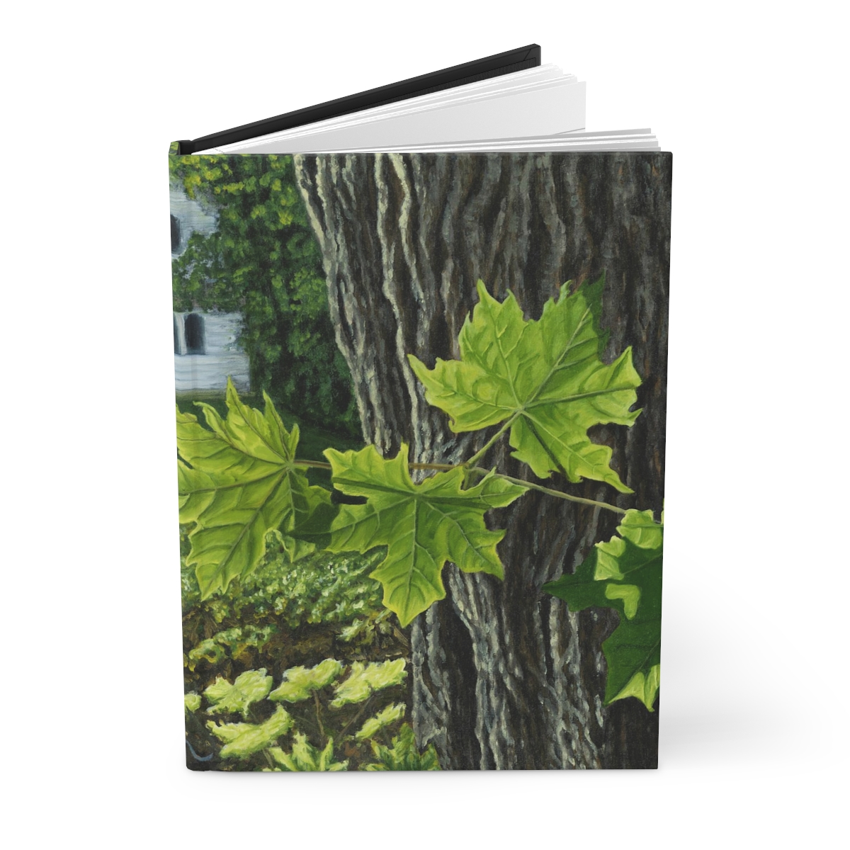 Nature Leaves Oil Painting Cover Design, Unique Journal with Artwork, Hardcover Matte - Image 4