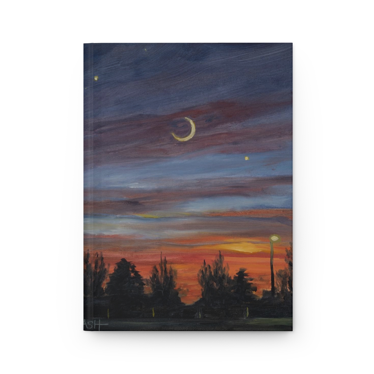 Oil Painted Twilight Scene Cover, Unique Journal with Artwork Cover, Hardcover Matte - Image 2