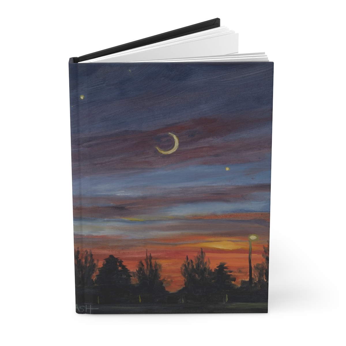 Oil Painted Twilight Scene Cover, Unique Journal with Artwork Cover, Hardcover Matte - Image 4